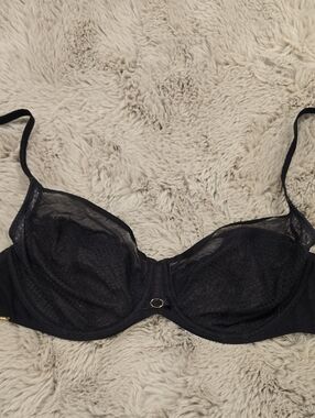 Chantelle Black Sheer Underwire Bra with Center Ring